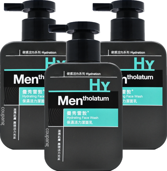 MENTHOLATUM 曼秀雷敦 台灣公司貨 男士保濕活力潔面乳, 150ml, 3瓶
