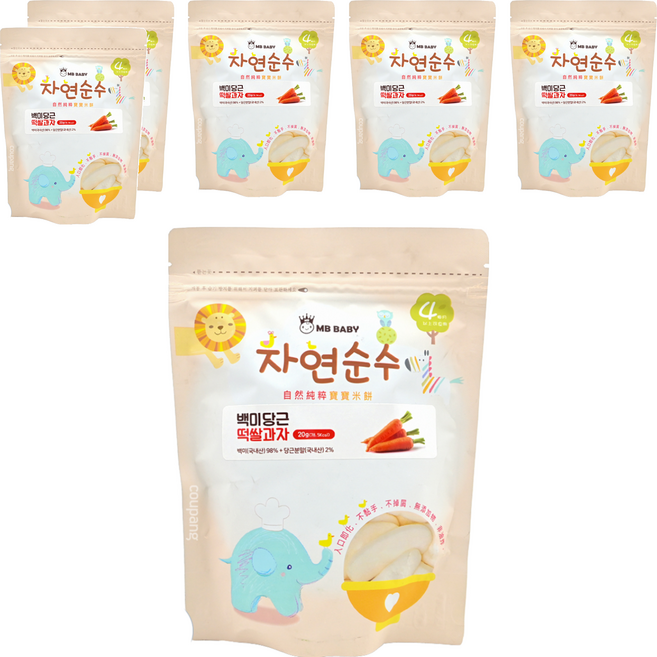 MB BABY 萌寶寶 大米餅 4個月以上, 胡蘿蔔, 20g, 6包