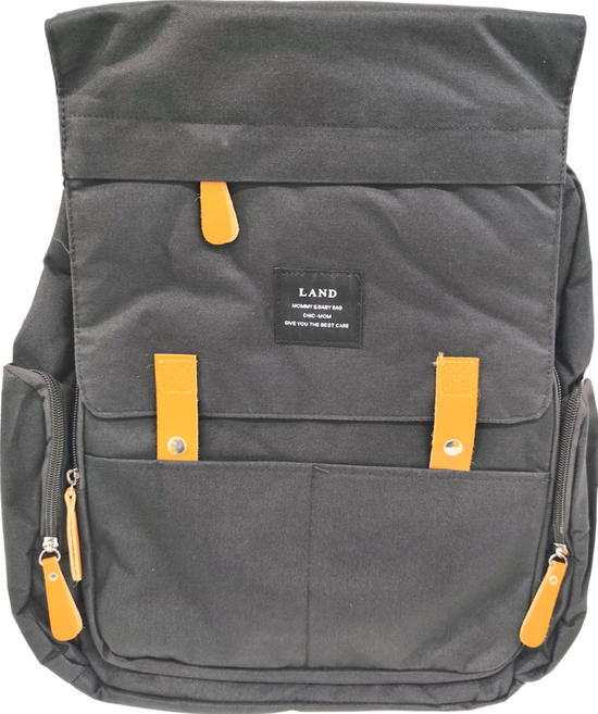LAND 大容量媽媽包 防水布料, 黑色