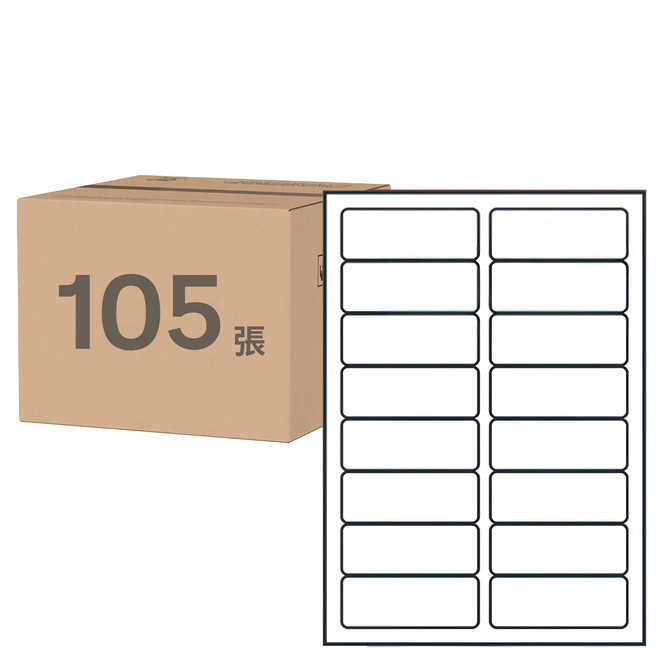 鶴屋 A4三用電腦標籤 9號 B36102 100 x 36mm, 16格, 105張