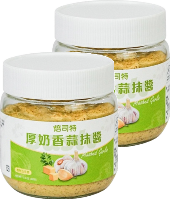paste 焙司特 厚奶香蒜抹醬, 450g, 2罐