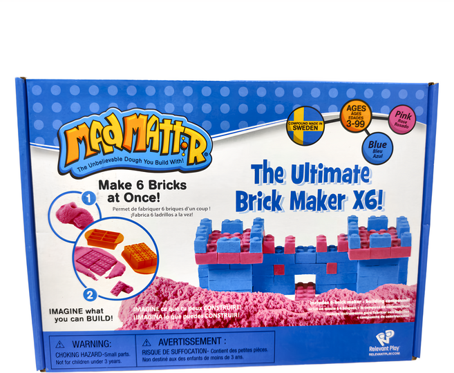 MAd MATTR 瘋狂博士MM沙 大積木方塊禮盒組, 藍色 + 粉紅色 + 橘色, 500g, 1盒