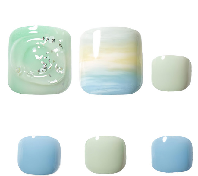 DASHING DIVA 足部薄型經典美甲片 M, 1組, 療愈海洋