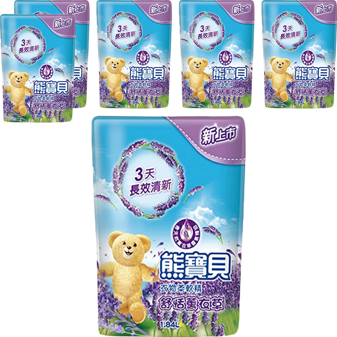 Snuggle 熊寶貝 柔軟護衣精 舒恬薰衣草 補充包, 1.84L, 6包