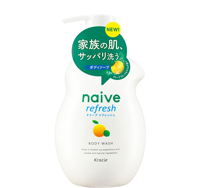 Kracie 葵緹亞 naive 娜艾菩 台灣公司貨 沐浴乳 清新海泥 溫和清爽洗淨 氨基酸系洗淨成分, 530ml, 1瓶