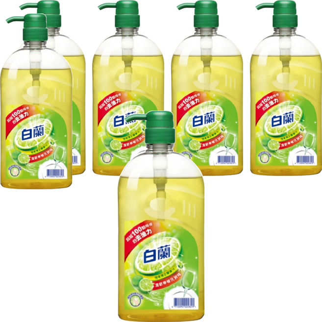 白蘭 動力配方洗碗精 檸檬, 1kg, 6瓶