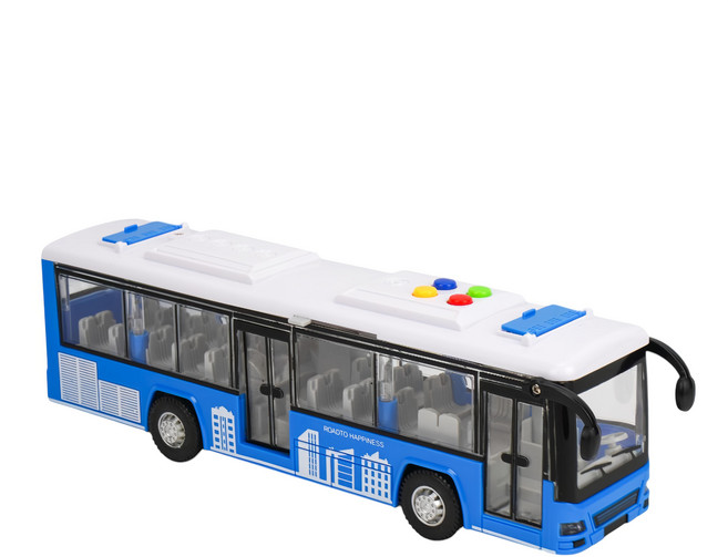 BAOLE STAR TOYS 寶樂星 聲光摩輪巴士公車 車門可開 燈光音效/音樂/說故事, 藍色, 1個