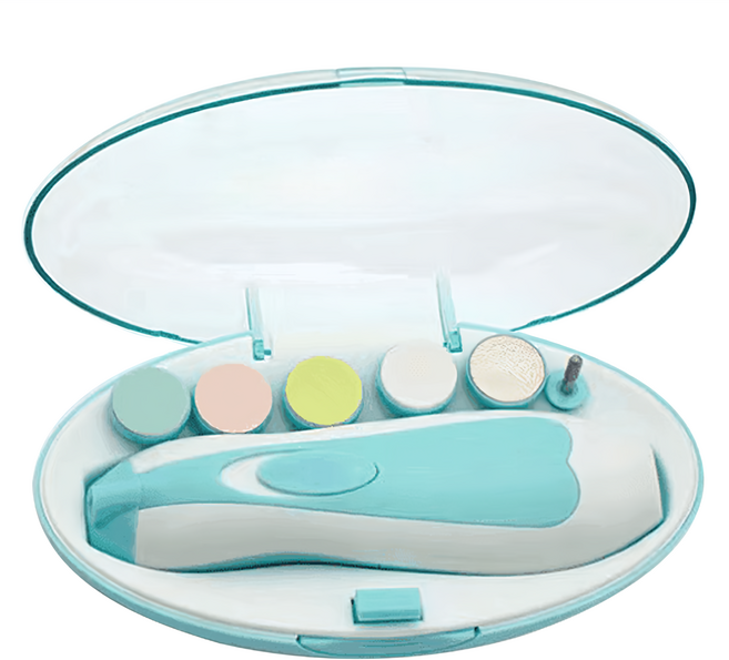 Reddot 紅點生活 LED電動拋光磨甲器組 法詩幽藍 寶寶成人皆適用 低噪音LED燈 安全修甲, 1組