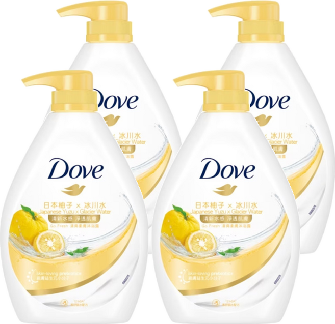 Dove 多芬 活力柚香沐浴露, 900ml, 4瓶