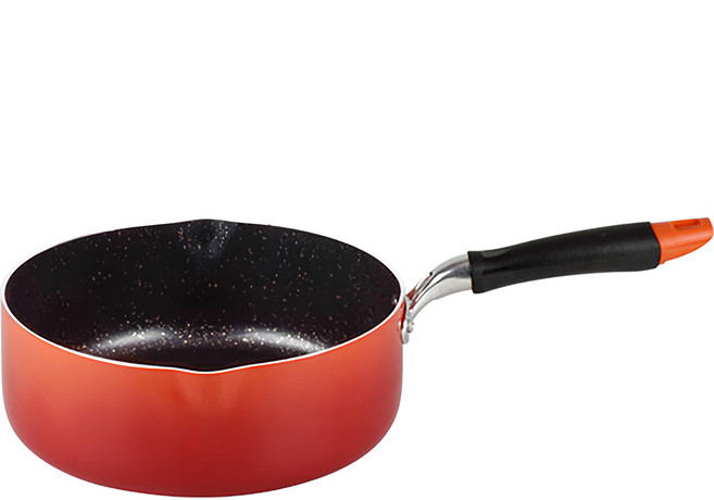 FREIZ 和平 IH爐適用 Dishmate 雪平鍋, 22cm, 1個, 紅色 + 黑色