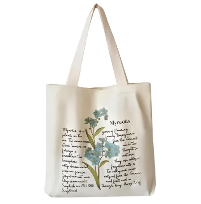 E.City 大容量花朵帆布托特包購物袋 200g