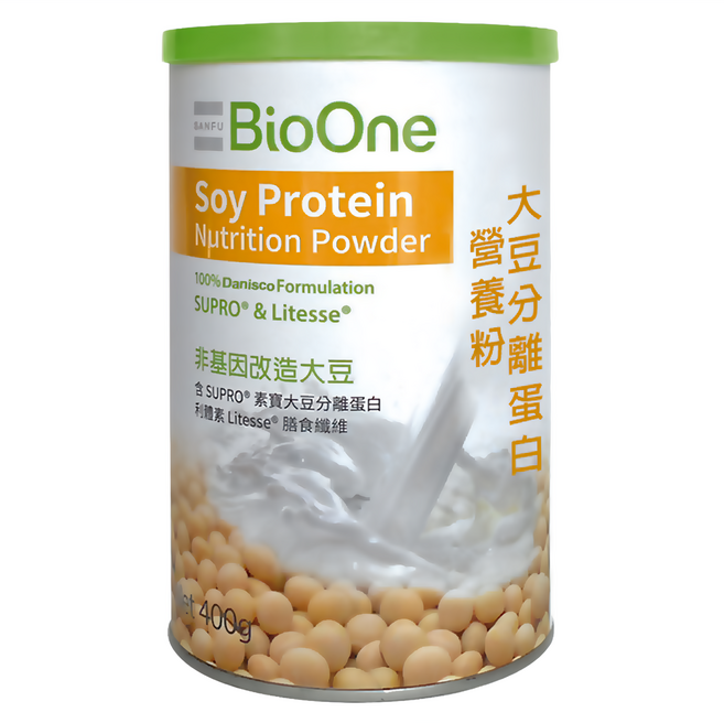 BioOne 碧而優 大豆分離蛋白營養粉 粉末狀食品, 400g, 1罐