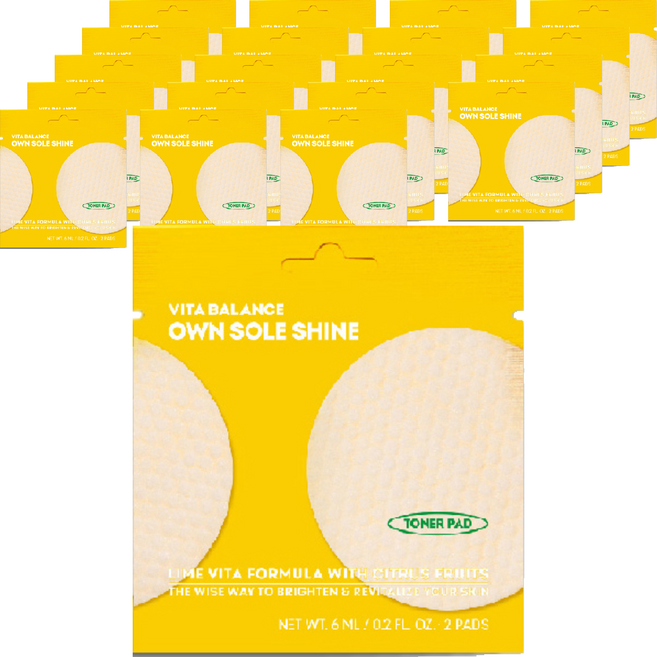 EUNYUL Own Sole Shine 平衡維他命爽膚棉片套裝 含有柑橘成分, 2片, 20包