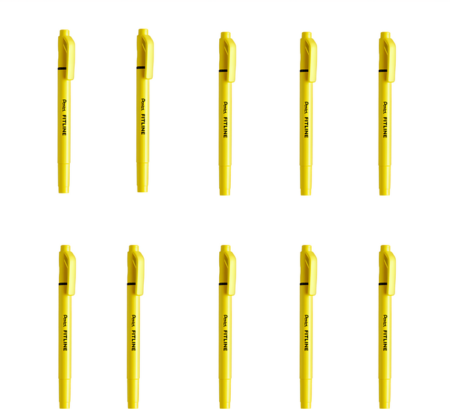 Pentel 飛龍文具 雙頭螢光筆, 黃色, 10支