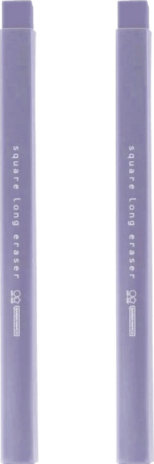 sun-star square long eraser 大小角度方形長條橡皮擦 14.5 x 1.1 x 1.1cm 21g, 海軍藍, 2個
