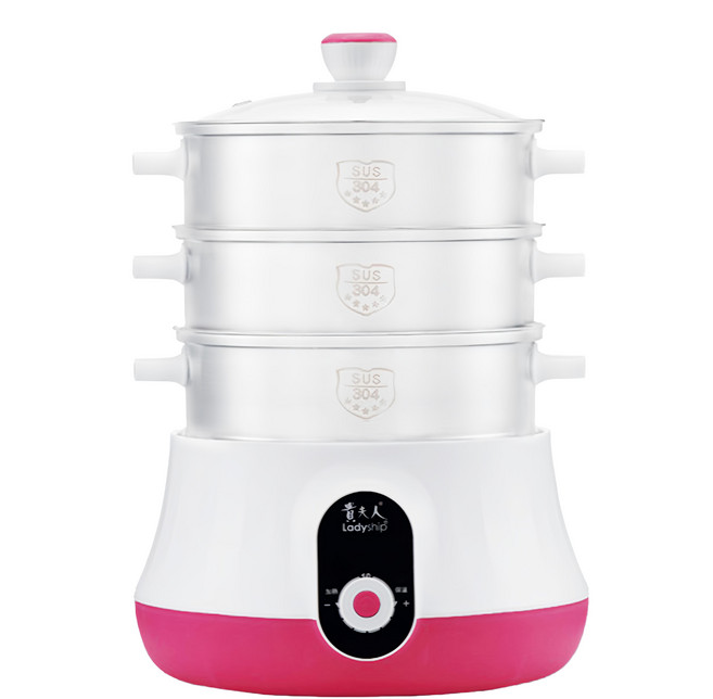 Ladyship 貴夫人 精靈廚房蒸氣鍋 粉紅色 KY-809 304不鏽鋼多層蒸煮 自動保溫多功能