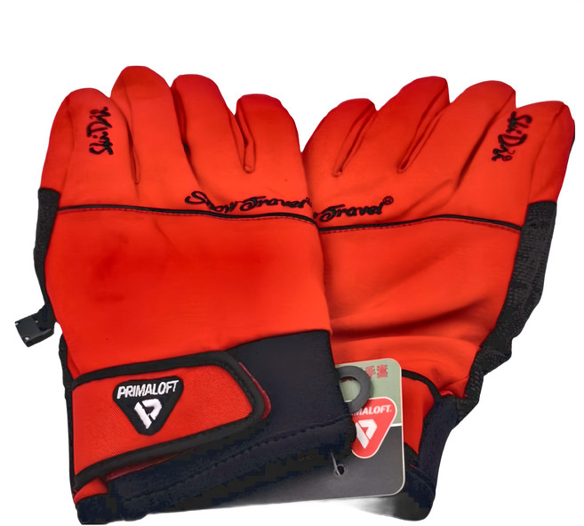 SNOW TRAVEL 雪之旅 軍規primaloft gold 特戰SKI DRI防水保暖合身型滑雪/登山/海釣/賞雪手套 AR-67, 紅色, 1雙