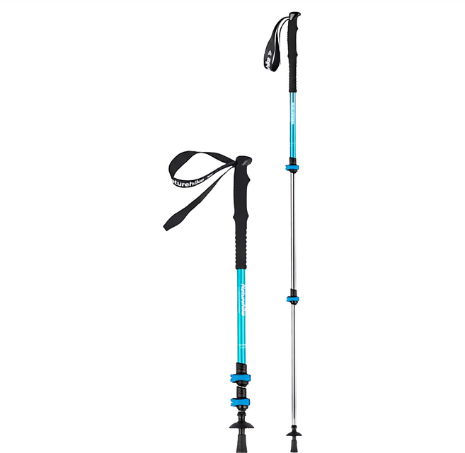 Naturehike 挪客 晴雪Base三節6061鋁合金登山杖 NH17D001-Z 235g, 天藍色, 1支