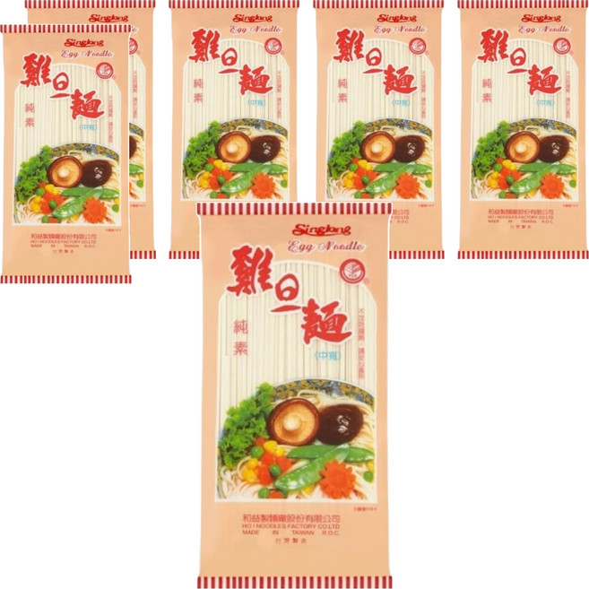 和益 雞蛋麵 中寬, 300g, 6包