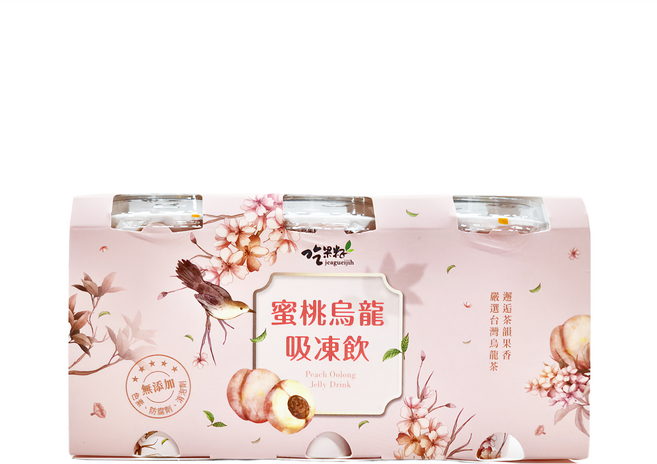 吃果籽 蜜桃烏龍茶吸凍飲3杯組, 660g, 10組