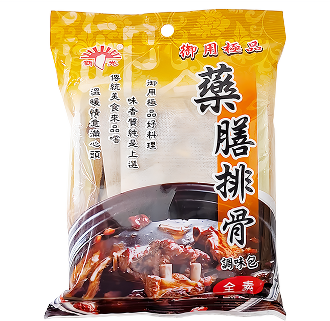 新光洋菜 藥膳排骨調味包 精選當歸、川芎、白芍、青芪、紅棗、熟地、肉桂, 60g, 1包