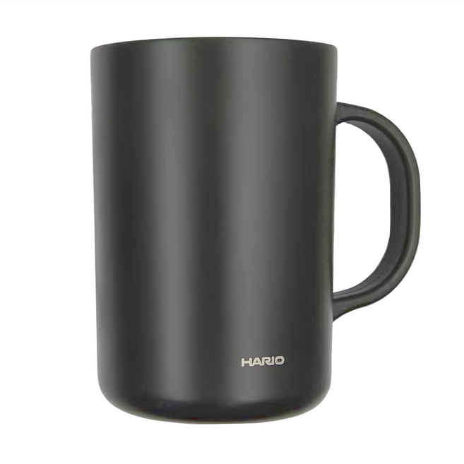 HARIO 好璃奧 真空雙層馬克杯 470ml, 黑色, 1個