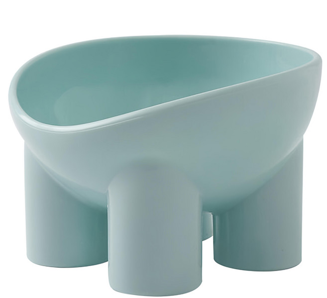 防打翻高腳寵物碗 象腿護頸貓碗, 深海藍, 1個