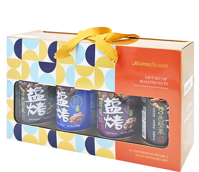 HOMEBROWN 紅布朗 鹽烤堅果四入禮盒, 1盒