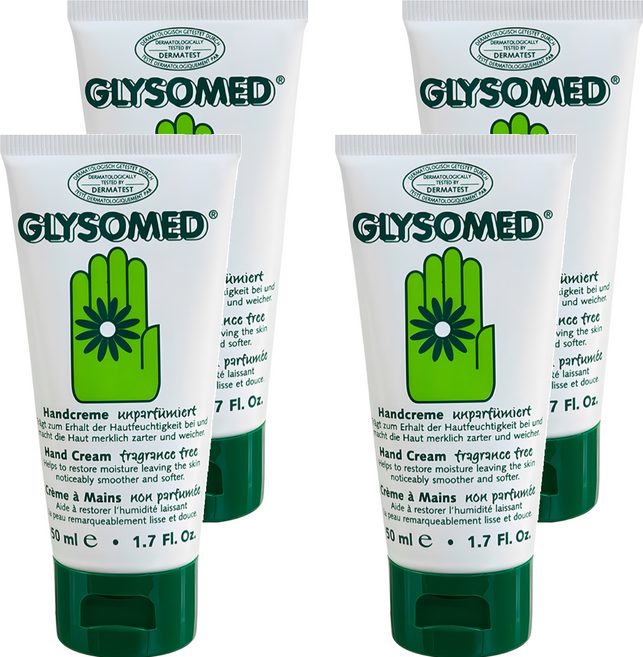 GLYSOMED 葛妮絲 台灣公司貨 經典甘菊護手霜 無香 敏感肌適用 滋潤型, 50ml, 4條