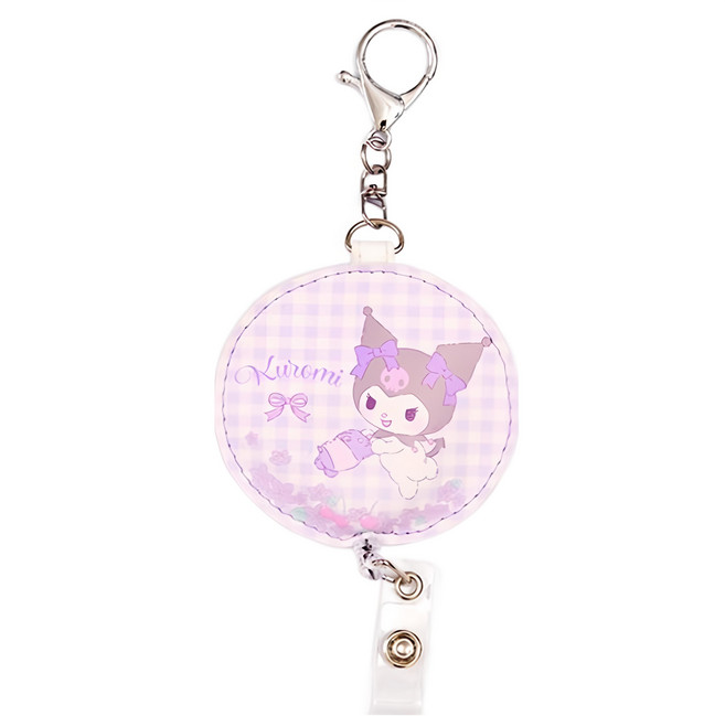 Sanrio 三麗鷗 皮質伸縮證件扣 CA940-3, 酷洛米圓邊 紫色, 1個