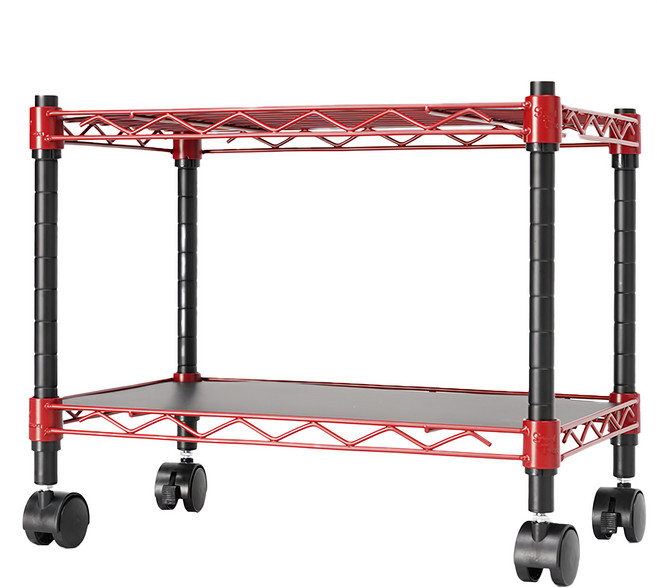 鋼鐵力士 二層架 28x43x30 (含PP滑輪), 紅色, 2層, 1個