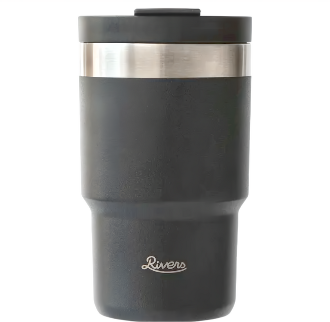 Rivers WALLMUG SHADE 不鏽鋼隨行杯 14.1 x 8.1 x 8.5 cm 199g, 墨黑, 300ml, 1個