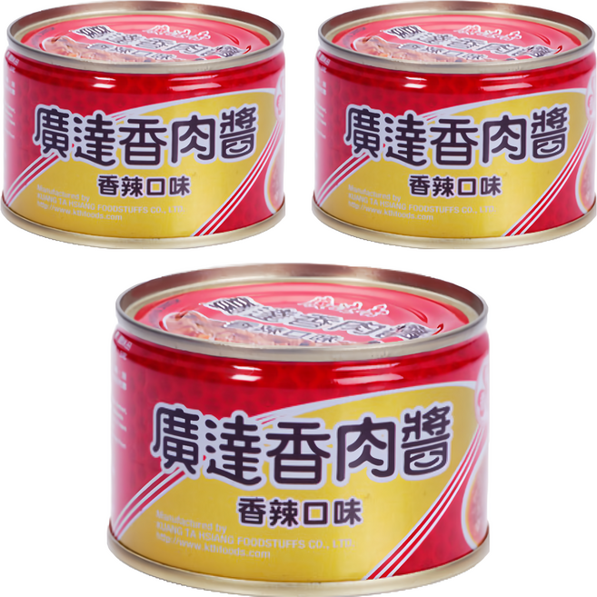 廣達香 肉醬 辣味, 160g, 3罐