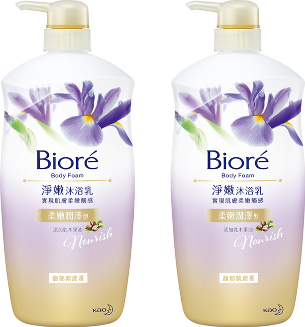 Biore 蜜妮 淨嫩沐浴乳 馥郁紫鳶香 柔嫩潤澤型, 1kg, 2瓶