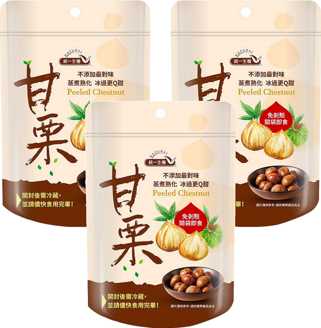 統一生機 甘栗, 150g, 3包