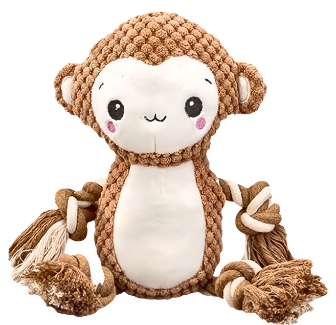 毛皇上 高質感毛絨玩偶 內置PP棉+發聲器, 19cm, 手繩猴子 棕色, 1個