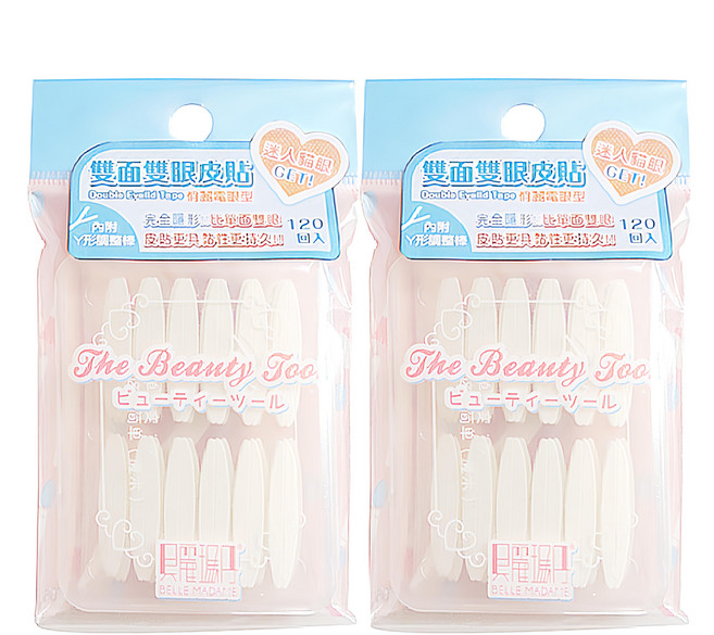 BELLE MADAME 貝麗瑪丹 雙面雙眼皮貼 2盒, 迷人貓眼, 1組