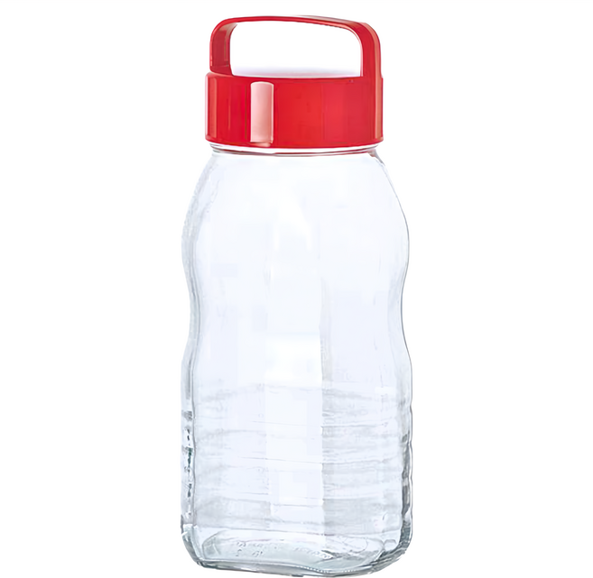 ADERIA 手提式長型梅酒醃漬玻璃瓶 9.5 x 29.5cm, 2L, 1個