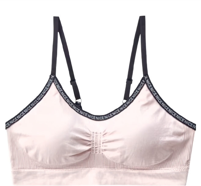 G805# 運動風細肩字母分段加壓小可愛 可拆一體式棉杯 可調細肩帶