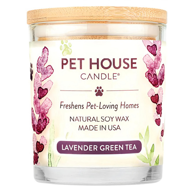 PET HOUSE 室內除臭寵物香氛蠟燭 薰衣草綠茶, 255g, 1罐