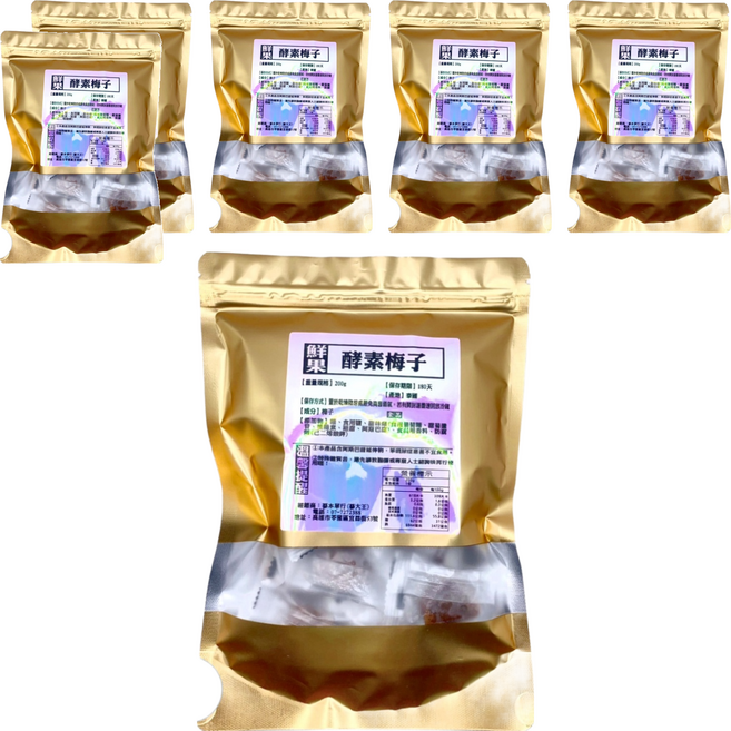 蔘大王 鮮果酵素梅子, 200g, 6袋