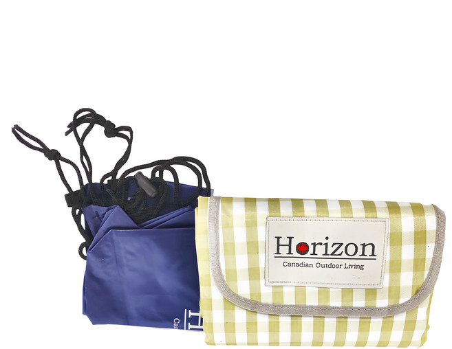 Horizon 天際線 法式防潮野餐墊 格紋款 920g, 薄荷奶綠