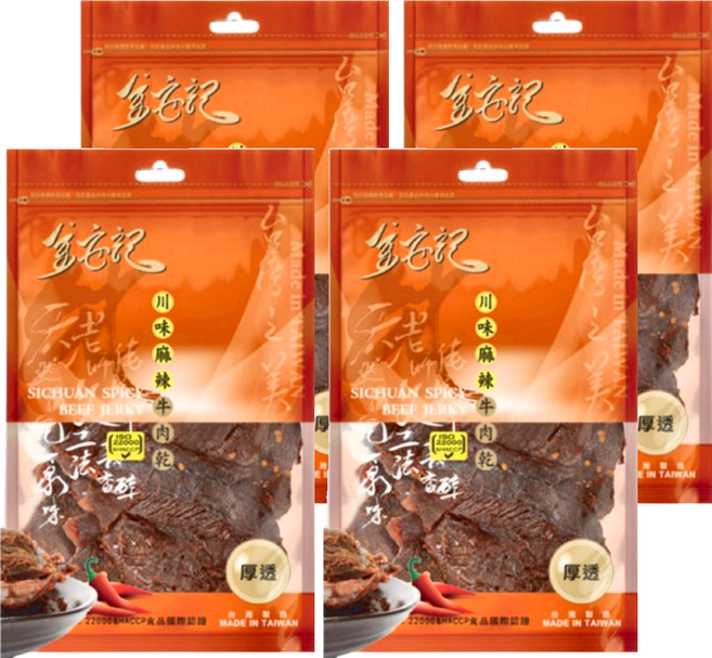 金安記 川麻辣牛肉乾 厚透, 45g, 4包