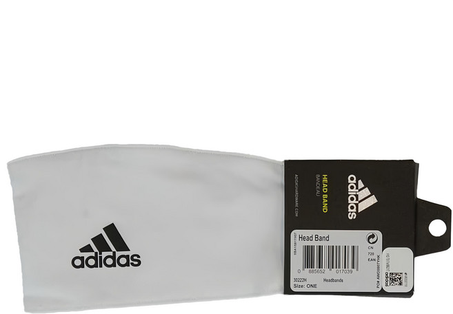 adidas 愛迪達 雙面高彈性吸汗頭帶, 簡約白, 1個