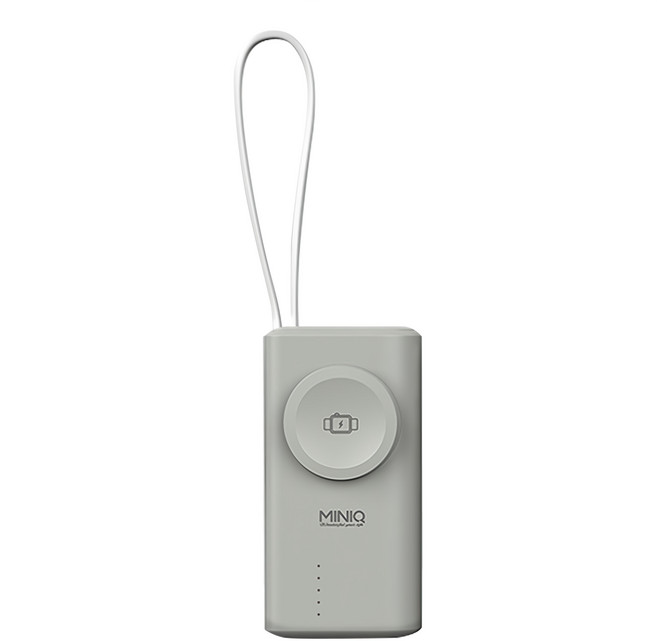 MINIQ 多功能膠囊快充行動電源, MD-BP079, 灰色
