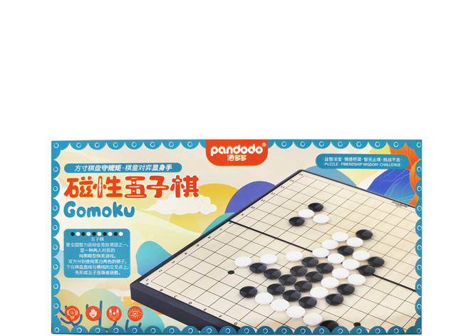 pandodo 潘多多 旅遊磁吸五子棋 534g, 黑色 + 白色, 1盒