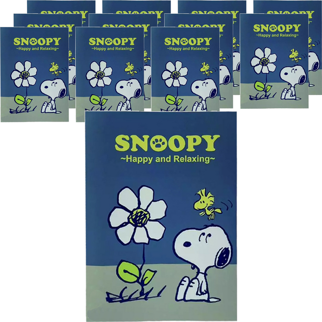 收納王妃 SNOOPY 小日子 16K固頁筆記 WP0624, 灰藍色, 12本