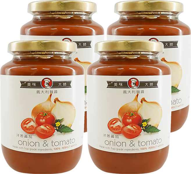 CHEF'S CHOICE 美味大師 義大利麵醬 洋蔥蕃茄, 470g, 4罐