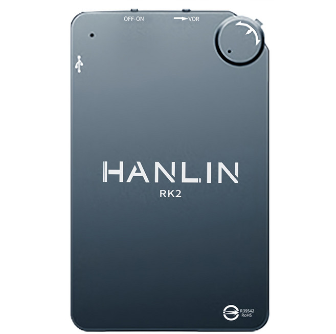 HANLIN 超薄MP3雙模聲控錄音卡 RK2 一鍵錄音 內建刪除功能 4mm機身, 黑色
