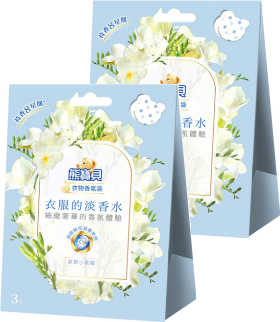 Snuggle 熊寶貝 衣物香氛袋, 氣質小蒼蘭, 21g, 2盒